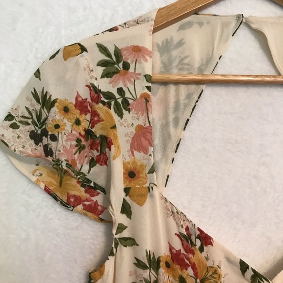 Reformation cream pink Myah Floral Maxi Dress size 6 - Picture 6 of 13